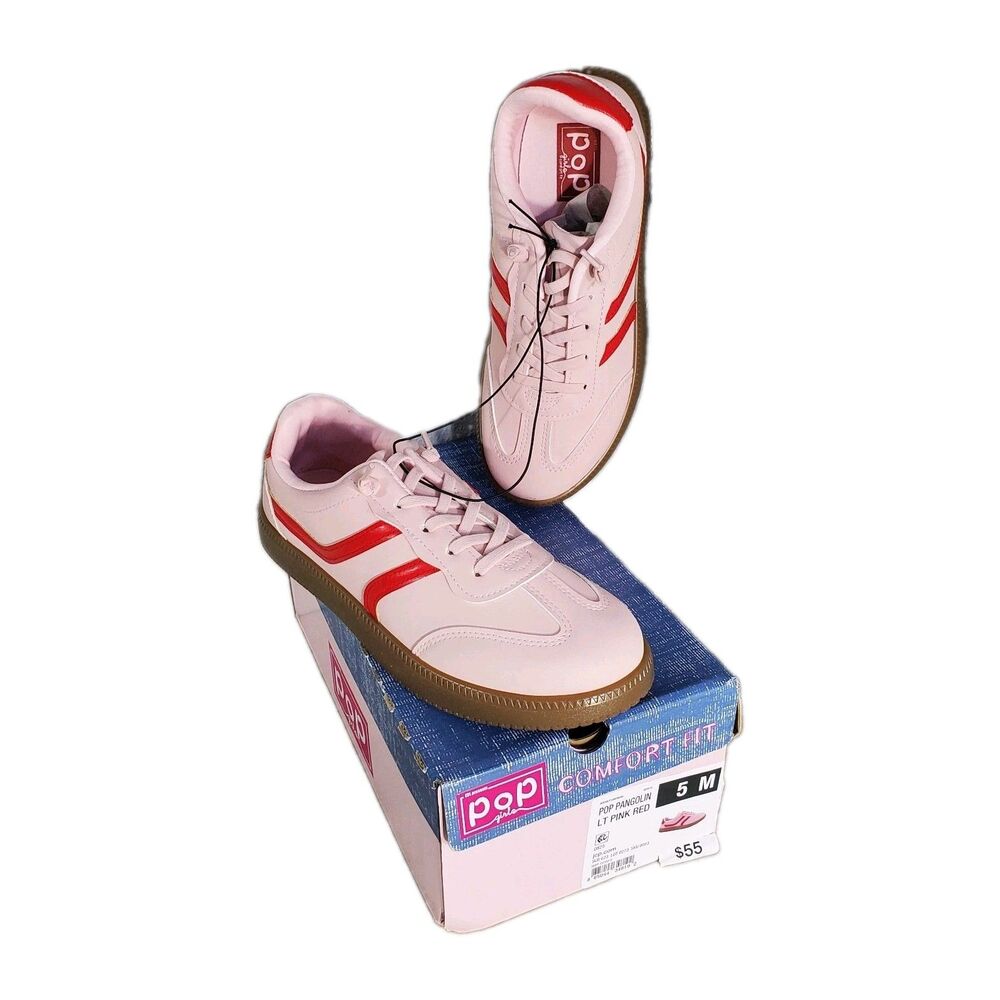 New Pop Pangolin Little Big Kid Girls Sneakers Shoes 5m Lt Pink Red Comfort Fit